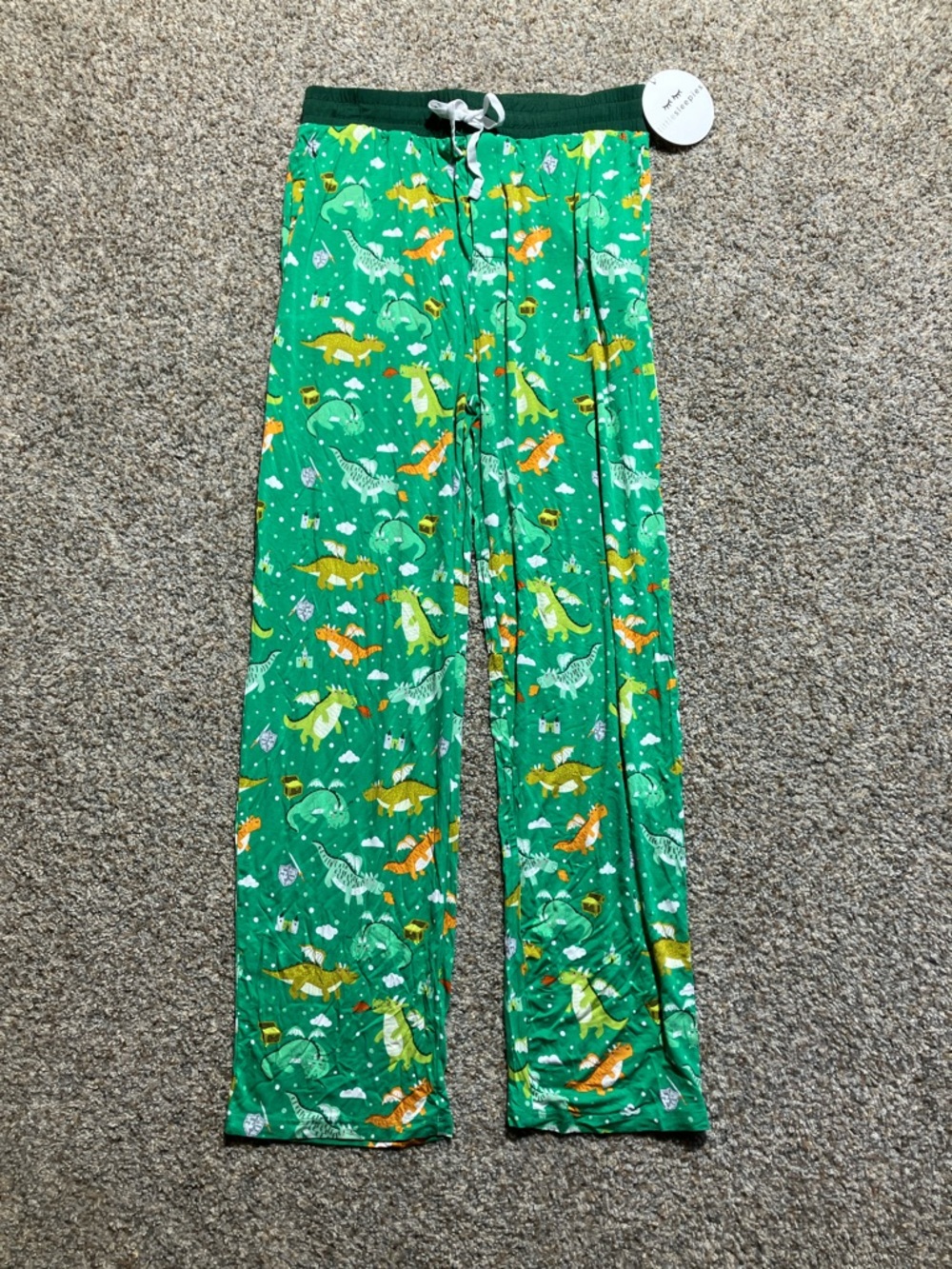 Men’s Little Sleepies Green Dragon Print Bamboo Pants